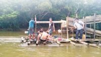 ILEGAL: Satreskrim Polres Lamandau menggerebek lokasi penambangan emas ilegal di kawasan Sungai Lamandau, tepatnya di Desa Penopa, Kecamatan Lamandau.(ISTIMEWA/RADAR SAMPIT