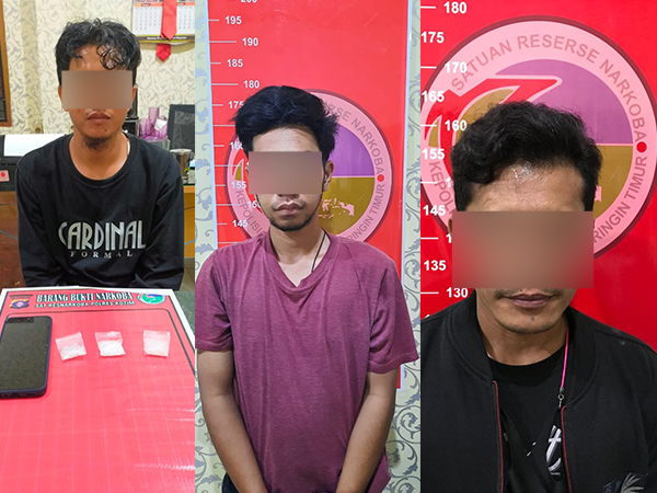 Tiga budak sabu ditangkap Satuan Reserse Narkoba Polres Kotim di lokasi berbeda