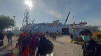 Ribuan pemudik jalur laut yang menggunakan kapal Pelni dan Dharma Lautan Utama (DLU) dari Pelabuhan Panglima Utar Kumai telah tiba di Pelabuhan Tanjung Mas Semarang