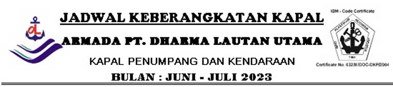 Jadwal Keberangkatan Kapal Dharma Lautan Utama - RadarSampit.com