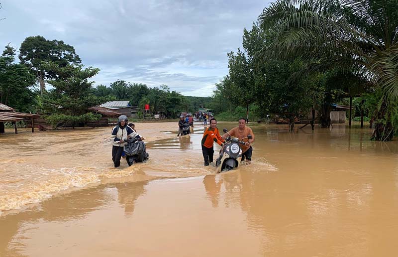 banjir jalan kalteng - kalbar