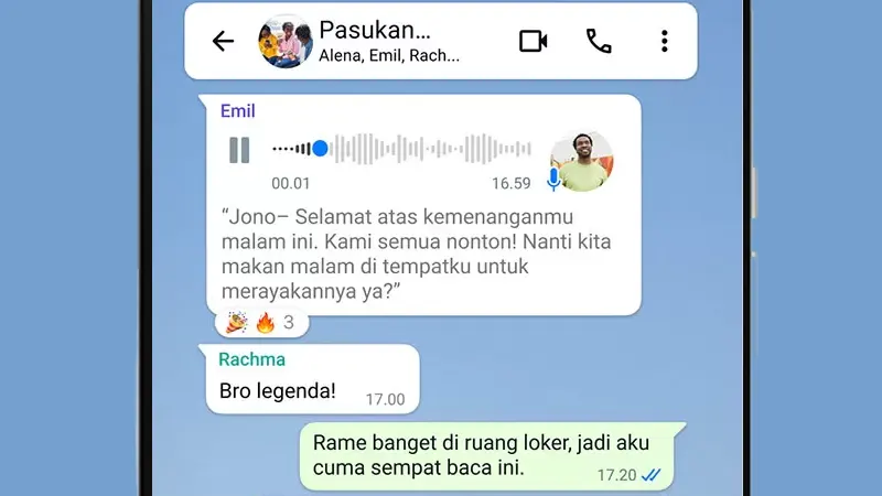 Tutorial Menggunakan Fitur Transkrip Pesan Suara di WhatsApp